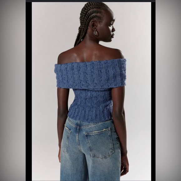 Silence + Noise Starlett Tan gold metallic Foldover Sweater Tank Top size medium - Picture 5 of 7